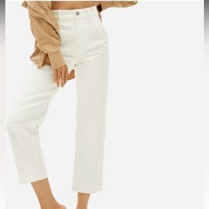 Everlane straight leg crop pant in Bone, 6